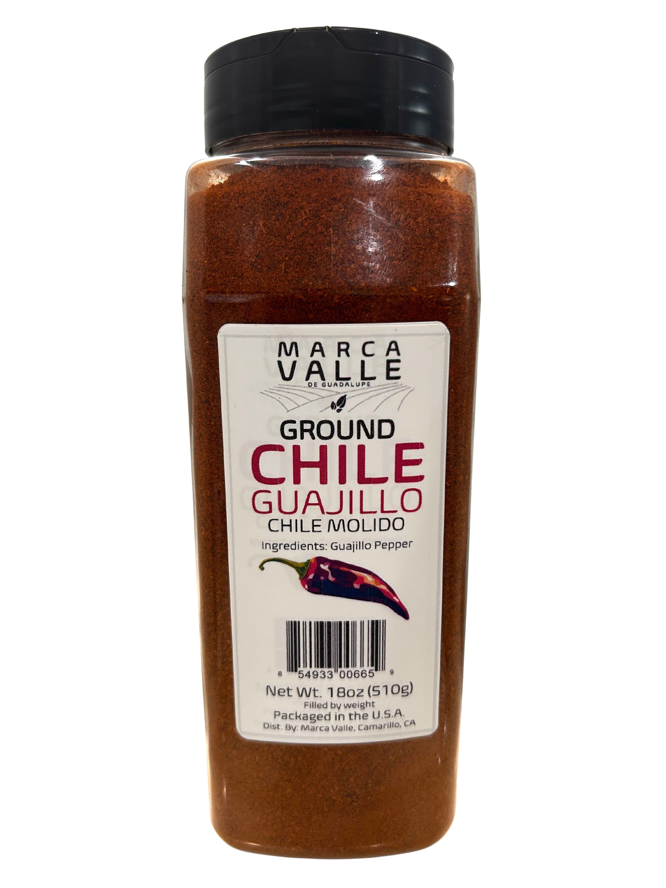 Marca Valle Chile Guajillo Ground 18oz Jar