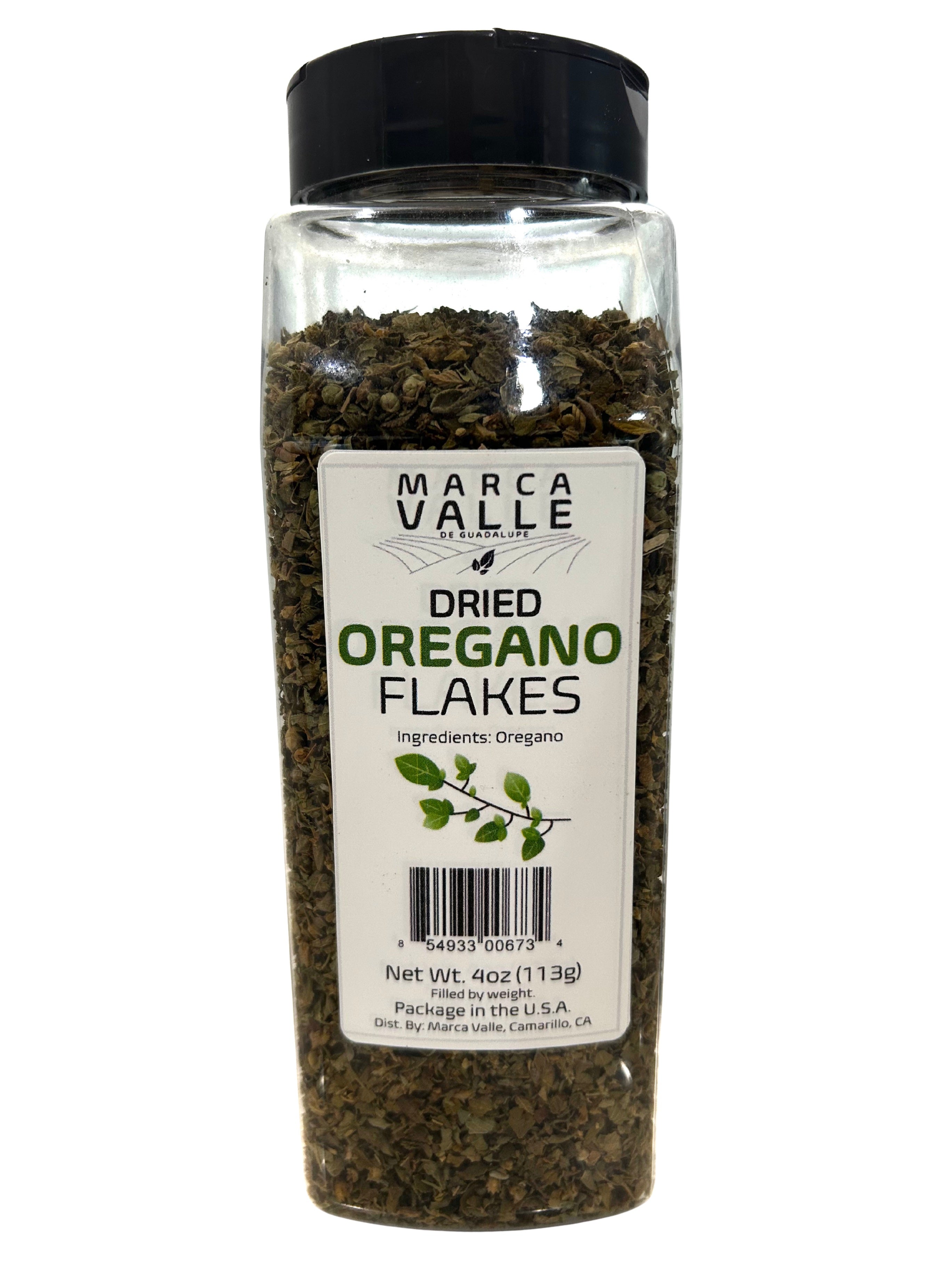 Marca Valle Oregano Flakes 4oz Jar